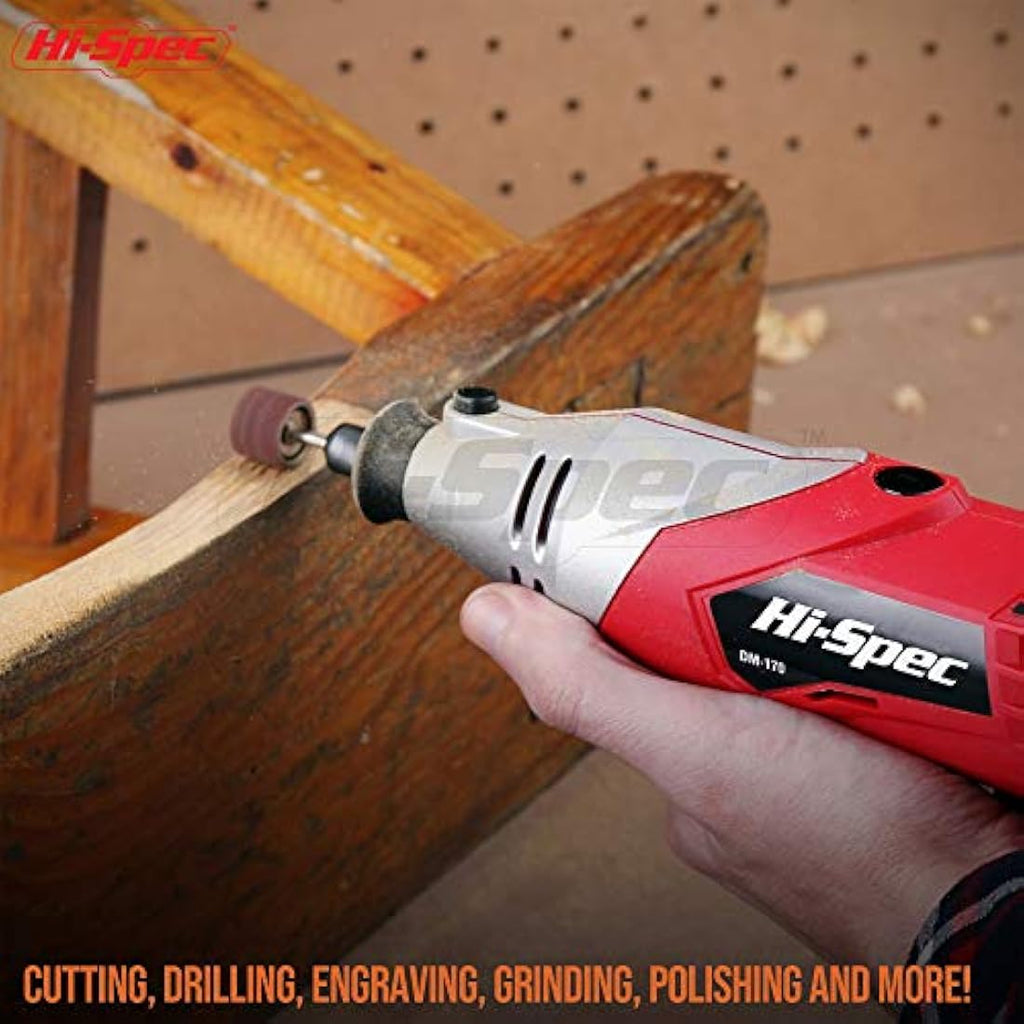 Hi-Spec Rotary Tool Kit Set 170W 1.4A with 121 Piece Dremel Compatible Bit Accessories. Drill, Cut, Trim, Grind & Sand in DIY Repairs, Hobbies & Craftwork