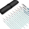 Golden Maple Miniature Paint Brushes Drybrush-18PCS Micro Detail Paint Brush Set, Small Fine Detail Model Brushes for Acrylics, Watercolors & Paint by Number, Figurine - Grayish Green