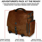 ENHANCE Table Games RPG Adventurer Bag - Dungeons and Dragons Travel Bag for Dungeon Masters with Padded Mini Figure Storage, Dice and Token Pockets, Holds 4-8 Books, Dragon Brown, Messenger Style