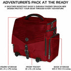 ENHANCE Collector's Edition RPG Adventurer's DND Bag - Dragon Hide Exterior Travel RPG Bag with Tabletop Miniatures Storage Vault, Mat Holder, DND Dice & Token Pockets, Fits 4-8 Books (Dragon Red)