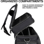 ENHANCE Collector's Edition RPG Adventurer's DND Bag - Dragon Hide Exterior Travel RPG Bag with Tabletop Miniatures Storage Vault, Mat Holder, DND Dice & Token Pockets, Fits 4-8 Books (Dragon Black)