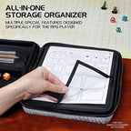 ENHANCE Collector's Edition RPG Organizer Case - DnD Binder with Built-in Character Sheet Holder and Erasable Scribe Panel, Dice Rolling Area, Removable Pen Pouch, Miniature Foam Tray (Dragon Silver)