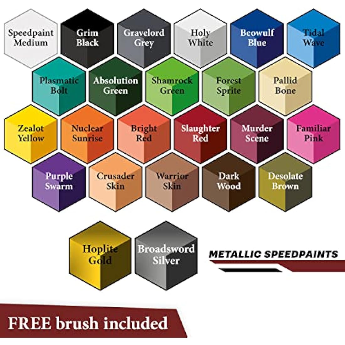 The Army Painter Speedpaint 2.0 Most Wanted Paint Set Combo, Acrylic Contrast Paint Set with 24 Dropper Bottles of 18ml and 2 brushes, For Miniature Painting