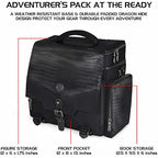 ENHANCE Collector's Edition RPG Adventurer's DND Bag - Dragon Hide Exterior Travel RPG Bag with Tabletop Miniatures Storage Vault, Mat Holder, DND Dice & Token Pockets, Fits 4-8 Books (Dragon Black)