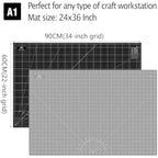 Headley Tools 24 x 36 Inch Thickened Self Healing Sewing Cutting Mat, A1 Rotary Cutting Sewing Mat for Crafts, Double Sided 5-Ply Table Cutting Board for Fabric Quilting Leather Arts Hobby, Grey/Black