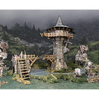Battle Systems - Modular Fantasy Scenery - Perfect for Roleplaying and Wargames - Multi Level Tabletop Terrain for 28 mm Miniatures - Colour Printed Model Diorama - DnD Warhammer (Wizards Tower)