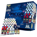 Wargames Delivered The Army Painter Mega Selection Model and Miniature Paint Set-Model Paints for Plastic Models-Miniature Painting Kit with 55 Model Paints, Mixing Bottles, Mixing Balls and Brushes