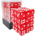 Bescon 12mm 6 Sided Dice 36 in Brick Box, 12mm Six Sided Die (36) Block of Dice, Translucent Red with White Pips