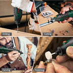 DEPSTECH Rotary Tool Kit, 200W Multi 6 Variable Speed 10000-40000RPM with Keyless Chuck & Flex Shaft, 128pcs Accessories Set for DIY Craft, Engraving, Cutting, Sanding, Polishing-DM200A, Green