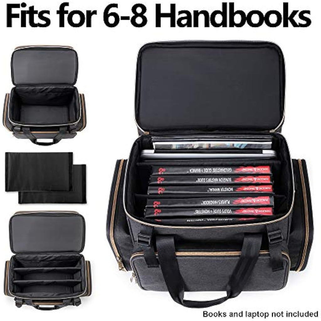 Trunab Tabletop RPG Adventurer's Bag Compatible with Dungeons and Dragons Large DND Bag with Miniatures’ Foam Layer, Battle Mat Storage Bag, Store Handbook, Dice & More - Patented Design