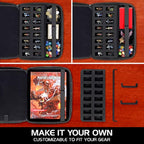 ENHANCE Collector's Edition RPG Organizer Case - DnD Binder with Built-in Character Sheet Holder and Erasable Scribe Panel, Dice Rolling Area, Removable Pen Pouch, Miniature Foam Tray (Dragon Silver)