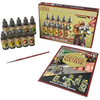The Army Painter Speedpaint 2.0 Metallics Set Combo, 10 Bottles of Non Toxic Metal Contrast Acrylic Model Paint 18ml, 1 Free Speedpaint Brush and 1 Basecoating Brush for Miniature Fantasy Wargaming