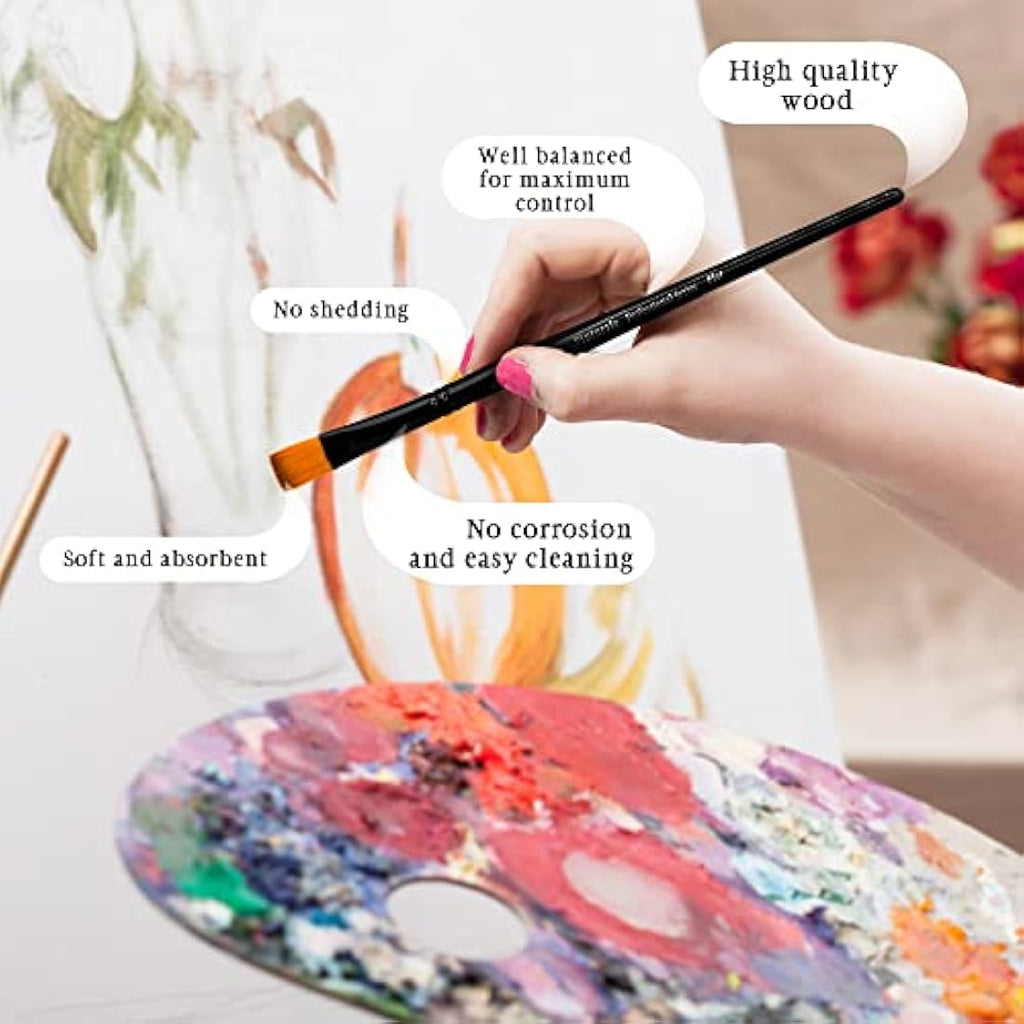 Pinturale Arts Set of 12 Acrylic Paint Brushes | Acrylic & Oil Masters | Oil Paint Brushes | Handmade Acrylic Paint Brush Set