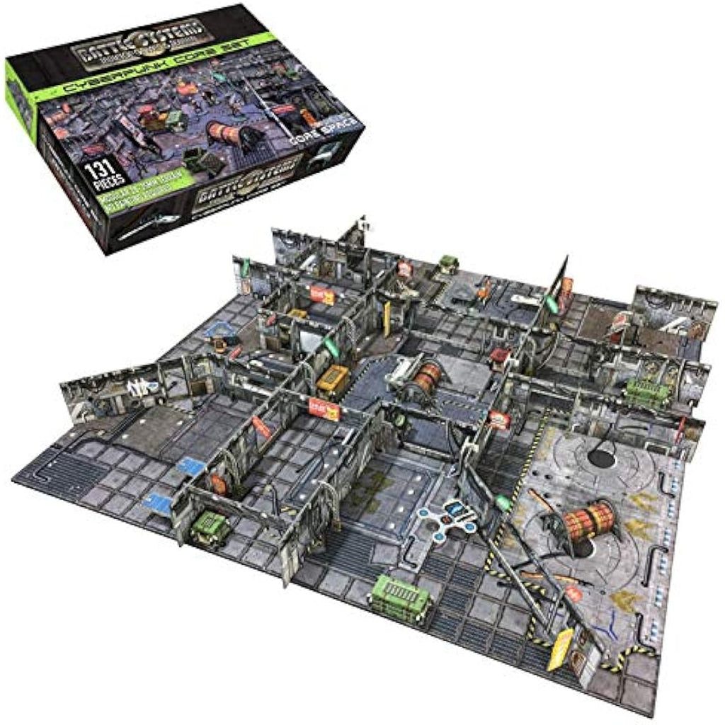 Battle Systems Sci-Fi Terrain 28mm Modular 3D Space Terrain - Perfect Age 14+ for Wargaming and Roleplaying Tabletop Games - Full Colour Printed 3D Multi Level Building Models (Cyberpunk Core Set)