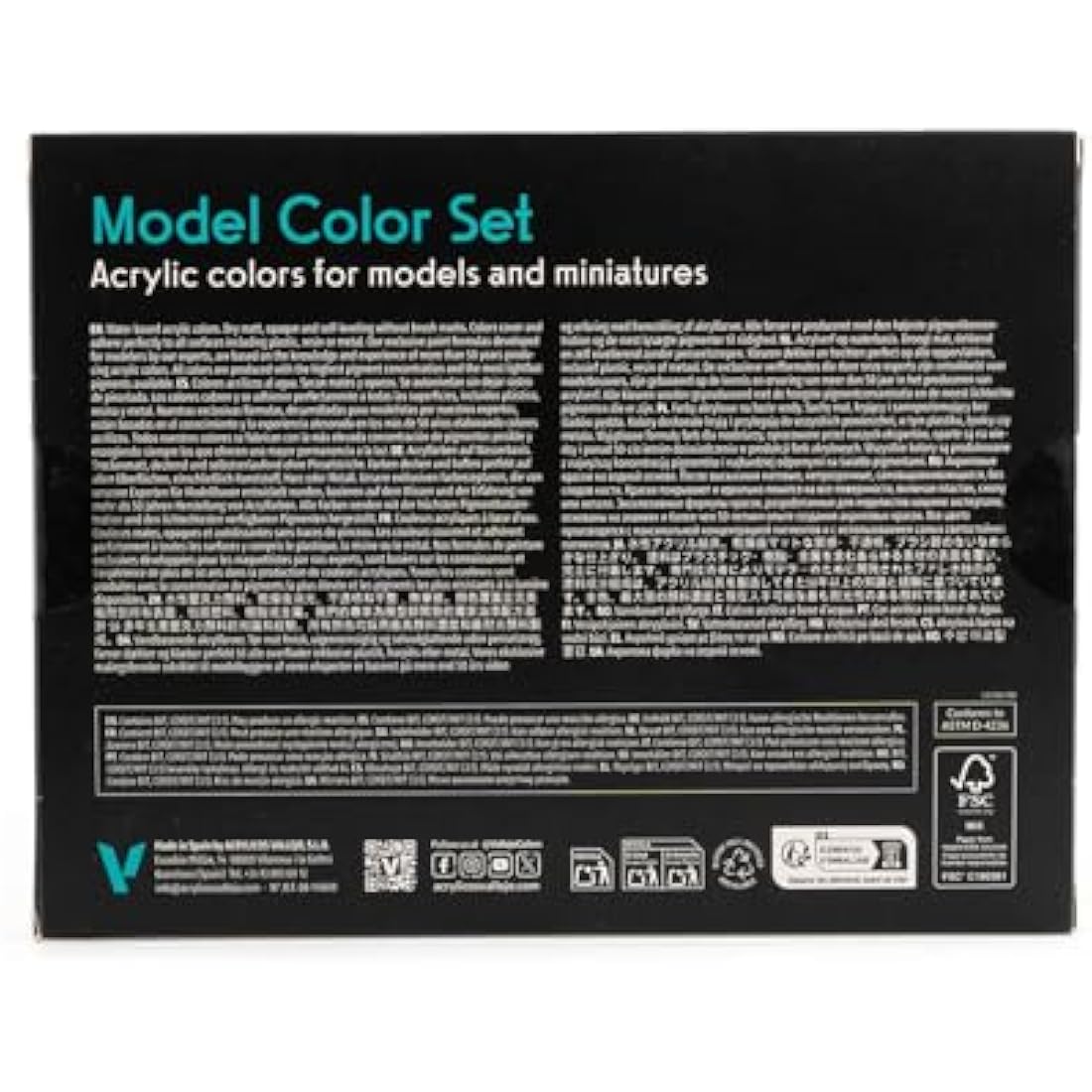 Vallejo 70109 Model Color WWII Allies Acrylic Paint Set - Assorted Colours (Pack of 16) X17ml