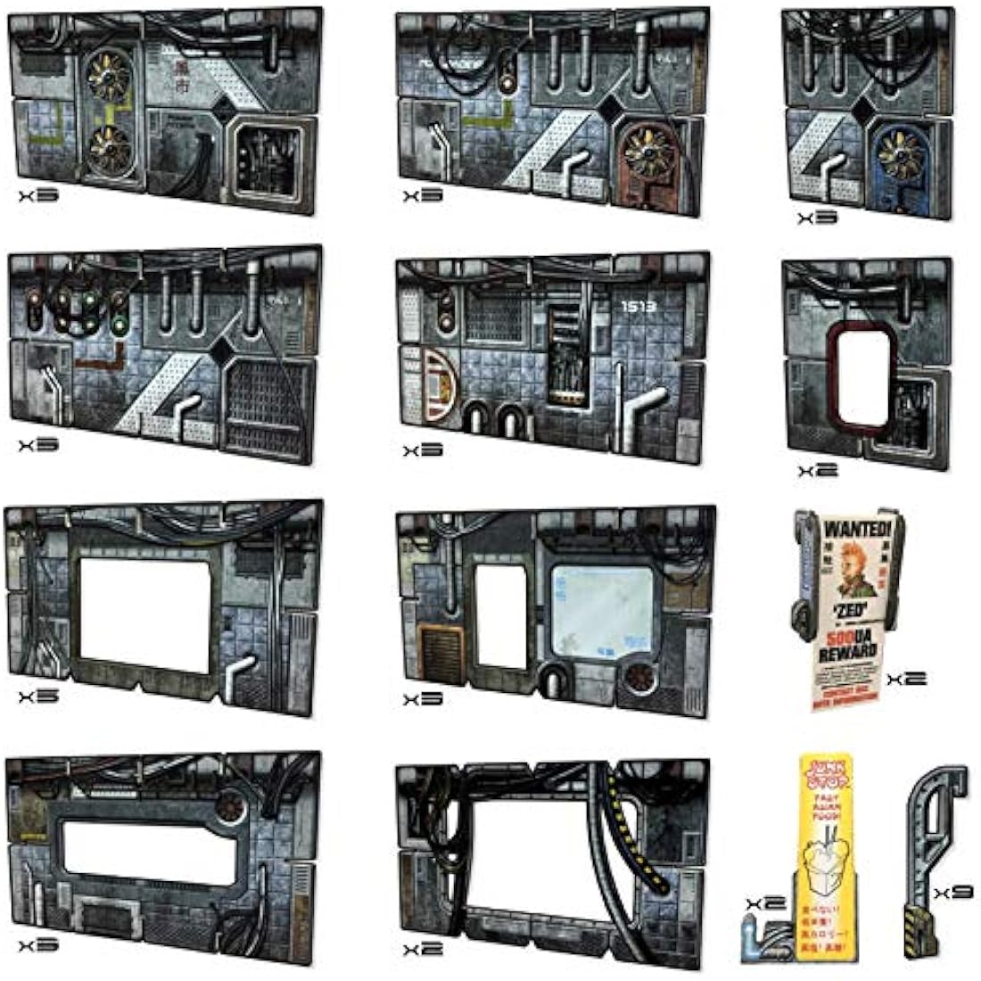 Battle Systems Sci-Fi Terrain 28mm Modular 3D Space Terrain - Perfect Age 14+ for Wargaming and Roleplaying Tabletop Games - Full Colour Printed 3D Multi Level Building Models (Cyberpunk Core Set)