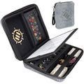 ENHANCE Collector's Edition RPG Organizer Case - DnD Binder with Built-in Character Sheet Holder and Erasable Scribe Panel, Dice Rolling Area, Removable Pen Pouch, Miniature Foam Tray (Dragon Silver)