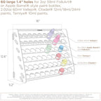 Plydolex Citadel Acrylic Paint Rack Organizer with 60 Holes for Miniature Paint Set - Wall-mounted Acrylic Paint Organizers And Storage - Paint Bottle Organizer 15.8x5.1x11.6 inch