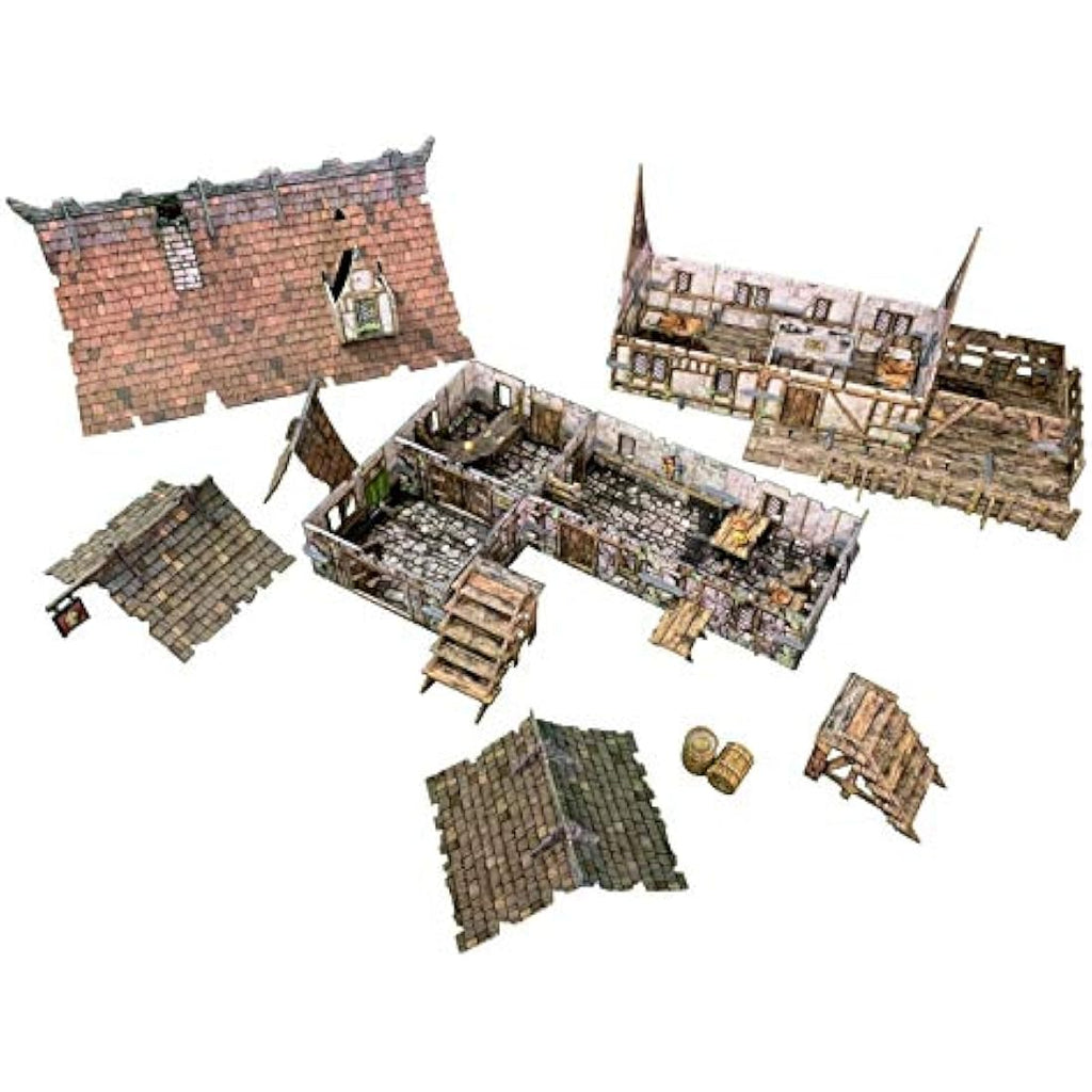 Battle Systems – Modular Fantasy Scenery – Perfect for Roleplaying and Wargames - Multi Level Tabletop Terrain for 28mm Miniatures – Colour Printed Model Diorama – (Tavern)