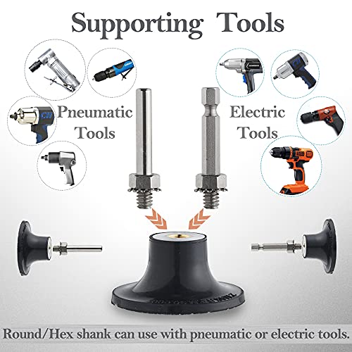 Tshya VPS27001 270Pack 2inch Sanding Discs Pad Variety Kit for Drill Grinder Rotary Tools Die Grinder Accessories with 1/8 inch&1/4 inch Shank Backer Plate, Sanding Pads Includes 36-3000 Grit,Blue