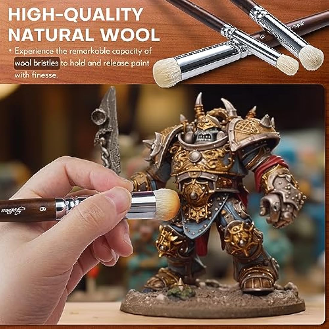 Golden Maple Miniature Paint Brushes Drybrush-18PCS Micro Detail Paint Brush Set, Small Fine Detail Model Brushes for Acrylics, Watercolors & Paint by Number, Figurine - Cocoa Brown