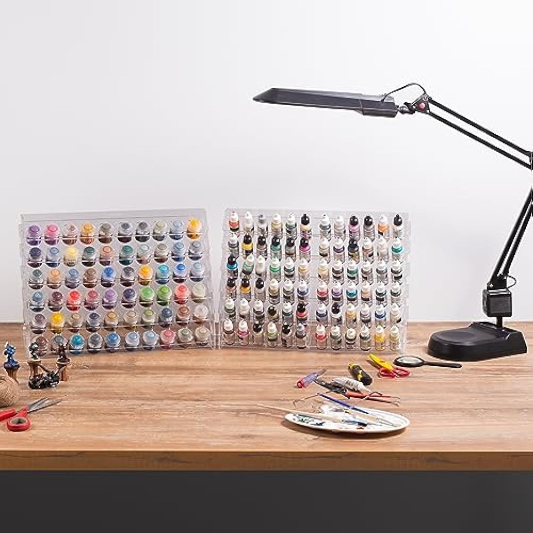 Plydolex Vallejo Acrylic Paint Rack Organizer With 72 Holes for Miniature Set - Wall-Mounted Organizers and Storage - Bottle Holder 15.8x5.1x11.6 Inch