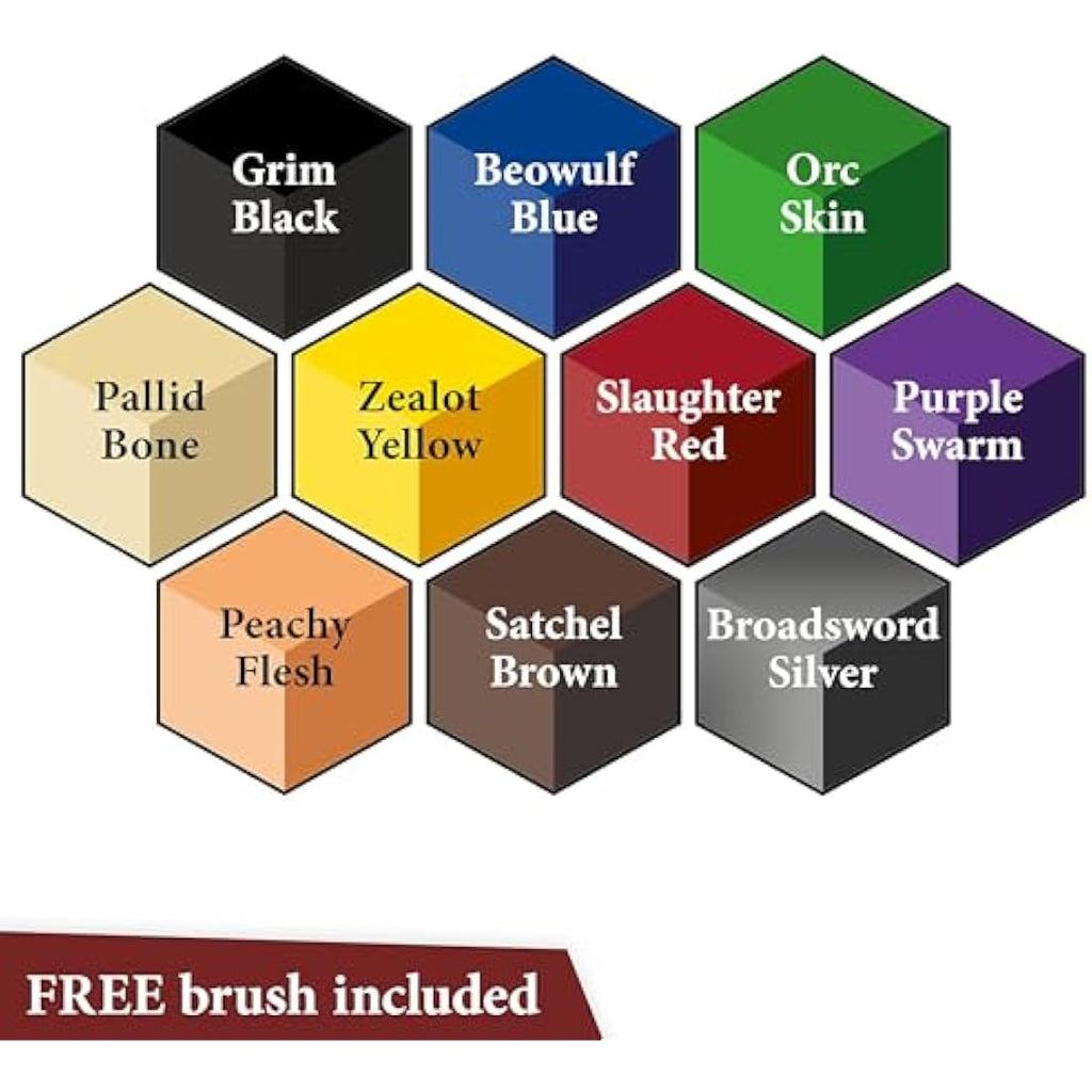 The Army Painter, Speedpaint 2.0 Starter Set, Beginner Paint Set, 10 x 18 ml Acrylic Contrast Paints incl. 1 Free Basecoating Brush for DnD and Warhammer Figures