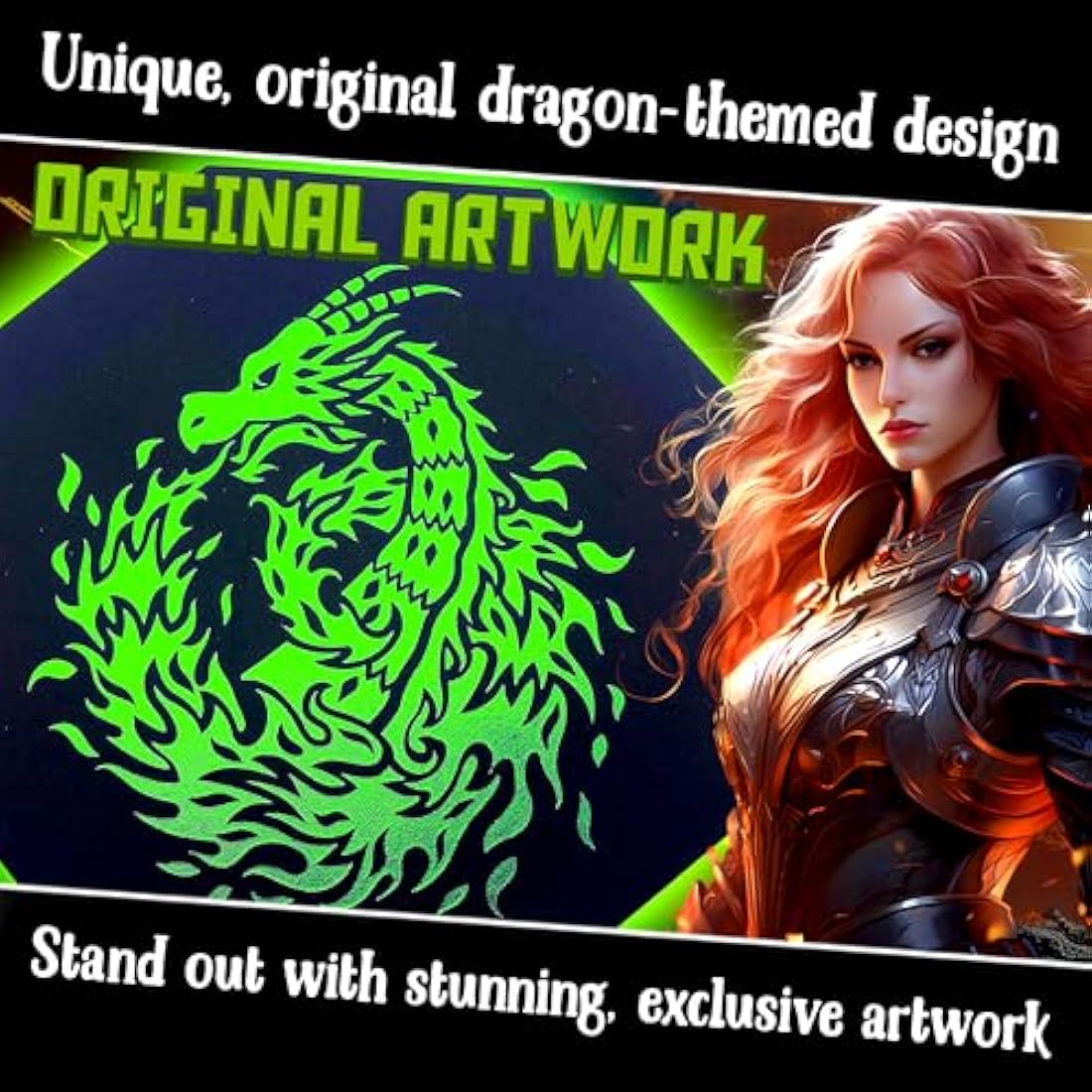 Fantasydice GREEN Fire Dragon - Dice Tray - 20CM Octagon with Lid and Dice Staging Area- Holds 5 Sets of Dice(7 / Standard) For All Tabletop RPGs Like D&D, Call of Cthulhu, Shadowrun.