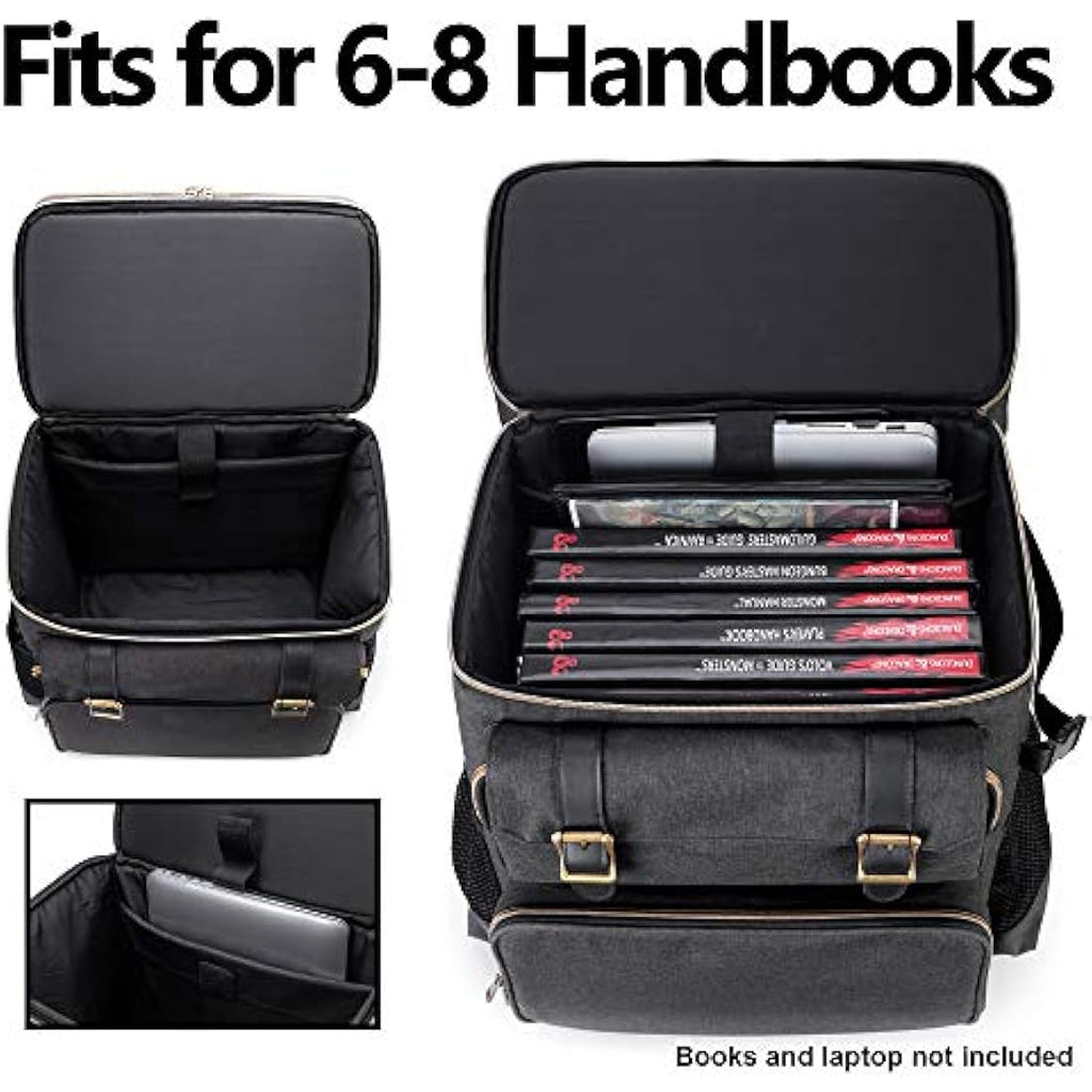 Trunab Tabletop RPG Adventurer's Backpack Compatible with Dungeons and Dragons Large DnD Travel Bag with Miniatures’ Foam Layer, Battle Mat Storage Bag, Keep D&D books, Dice, Markers - Patented Design