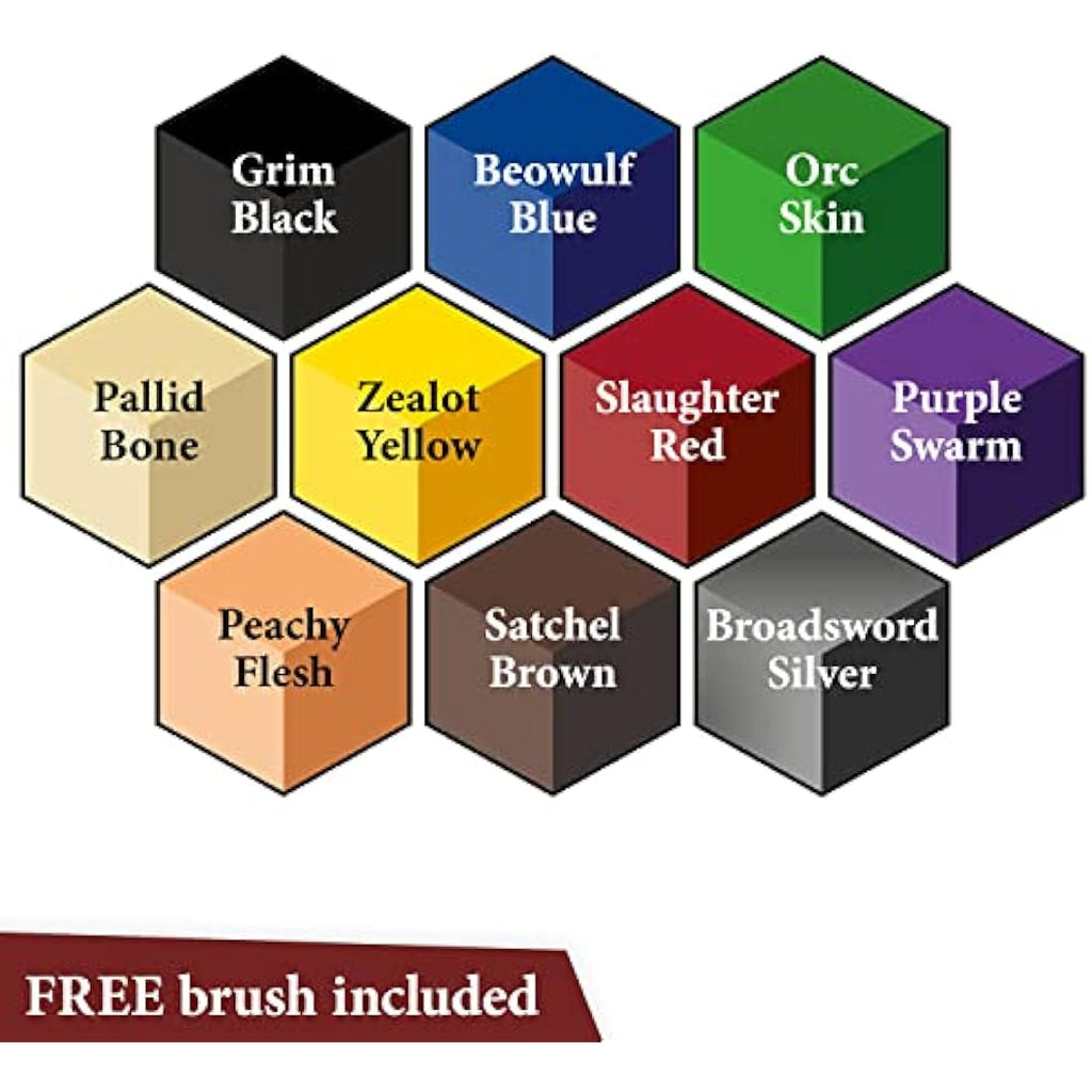 The Army Painter, Speedpaint 2.0 Starter Set Combo, Beginner Paint Set, 10 x 18 ml Acrylic Contrast Paints incl. 2 Free Brushes for DnD and Warhammer Miniature Figures