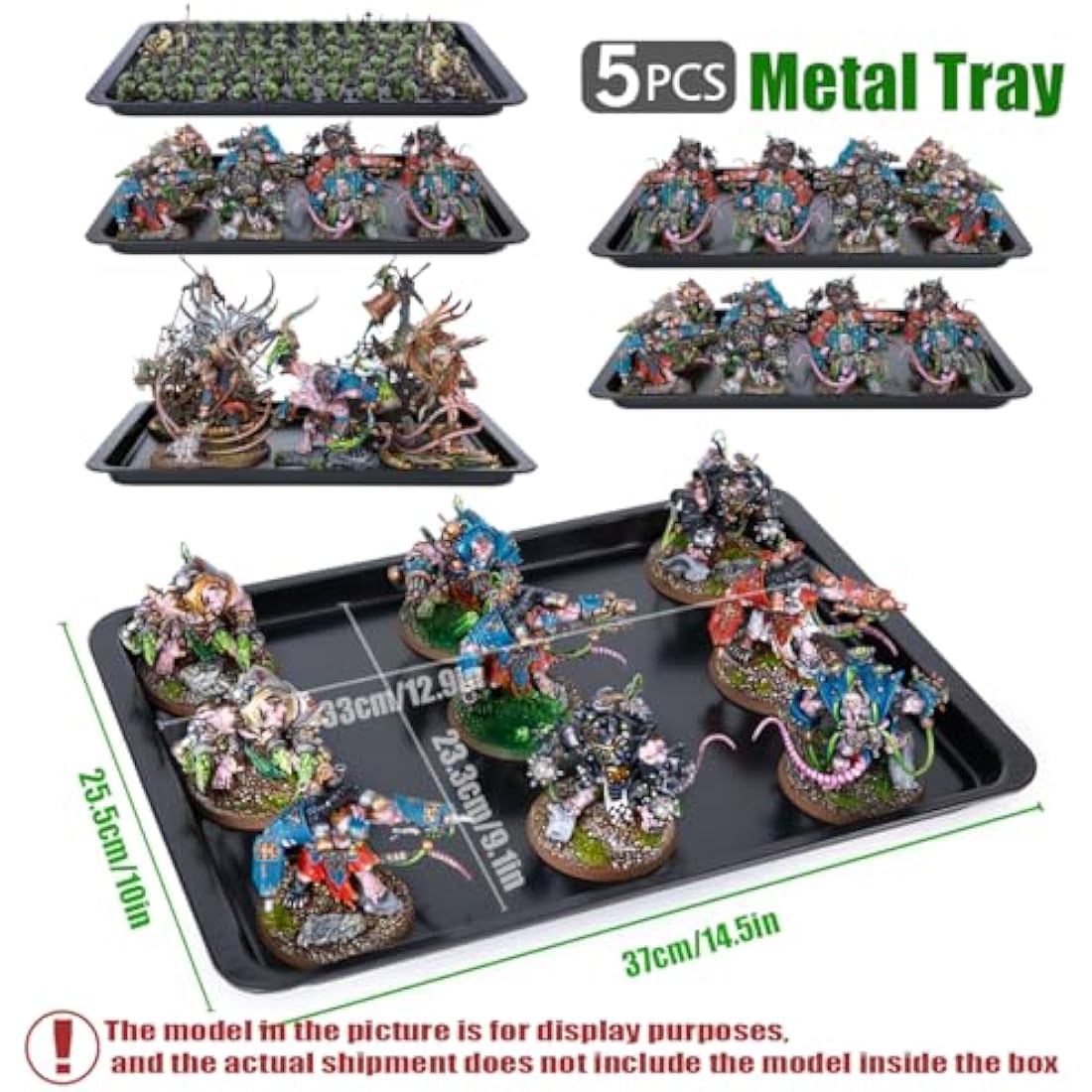 Miniatures Storage Case Miniatures Transport Case, shoulder straps, Stackable miniature carrying case (5pcs tray) easy transportation and storage for warhammer 40k (miniature not included, large size)