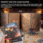 DND Dungeon Master Screen Faux Leather Embossed Dragon & Mimic, Four-Panel with Pockets DM Screen for Dungeons and Dragon, Pathfinder, D&D