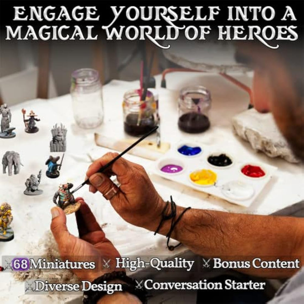 Wildspire Fantasy Miniatures & Bookish Dragon for DND Miniatures Monsters DND 28mm-32mm Bulk Dungeons & Dragons Miniatures D&D Miniatures Monsters DND Minis DND Figures Starter Pathfinder Miniatures