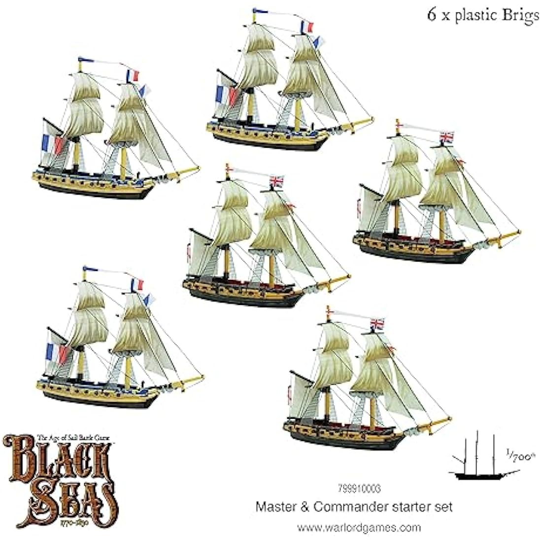Warlord Games Master & Commander - Black Seas Starter Set - Highly Detailed Age of Sail Era Miniatures for Table-top Wargaming