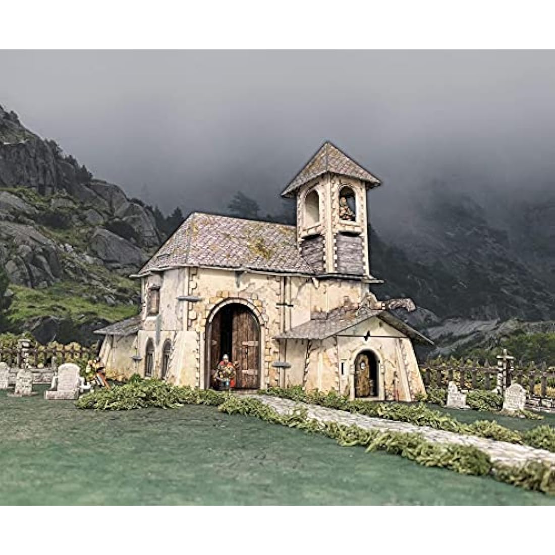 Battle Systems – Modular Fantasy Scenery – Perfect for Roleplaying and Wargames - Multi Level Tabletop Terrain for 28mm Miniatures – Colour Printed Model Diorama – DnD (Chapel)