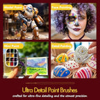 Kolinsky Sable Fine Detail Paint Brushes - 3pcs Detail Paint Brushes for Acrylic Watercor, Small Miniature Paint Brush Set Use for Warhammer,Mini Paints,Paint by Number,Figurine (00 0 1)