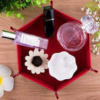 SIQUK 4 Pieces Dice Tray Hexagon Folding PU Leather and Velvet Dice Tray for RPG DND and Other Dice Games, 4 Colours