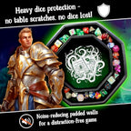 Fantasydice-CTHULHU TOME-GREEN - Dice Tray - 8" Octagon with Lid and Dice Staging Area- Holds 5 Sets(7 Dice Set/Standard) for All Tabletop RPGs Like D&D, Call of Cthulhu, Shadowrun.