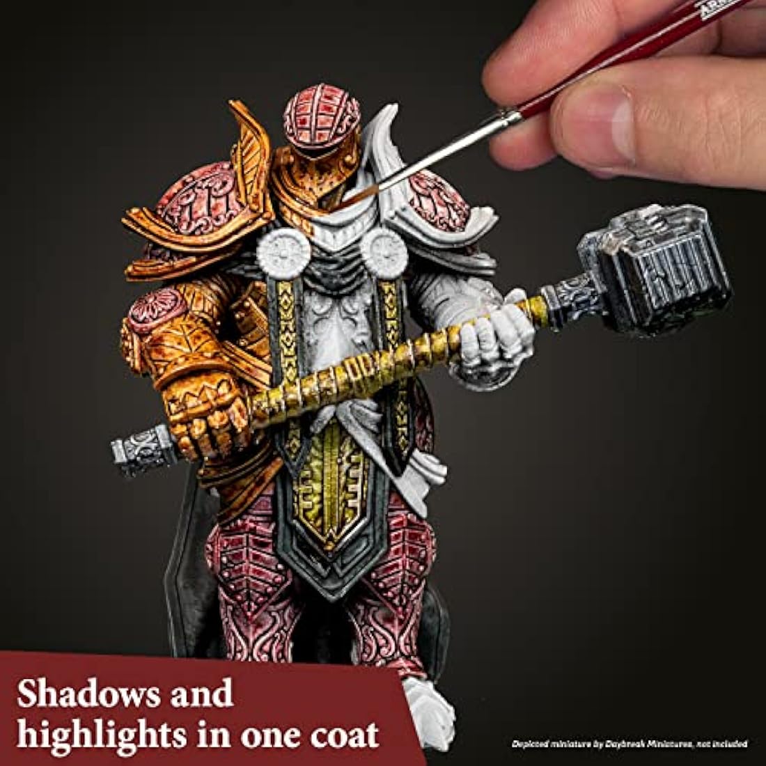 The Army Painter Speedpaint 2.0 Metallics Paint Set, 10 Bottles of Metal Acrylic Contrast Paint in 18ml Incl. 1 Free Basecoating Brush for Miniature Painting, Warhammer & DnD