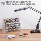 Plydolex Citadel Acrylic Paint Rack Organizer with 60 Holes for Miniature Paint Set - Wall-mounted Acrylic Paint Organizers And Storage - Paint Bottle Organizer 15.8x5.1x11.6 inch