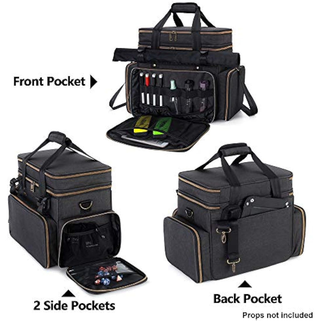 Trunab Tabletop RPG Adventurer's Bag Compatible with Dungeons and Dragons Large DND Bag with Miniatures’ Foam Layer, Battle Mat Storage Bag, Store Handbook, Dice & More - Patented Design