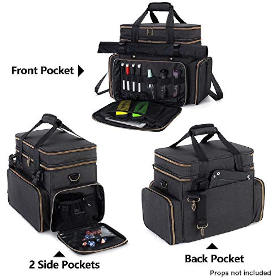 Trunab Tabletop RPG Adventurer's Bag Compatible with Dungeons and Dragons Large DND Bag with Miniatures’ Foam Layer, Battle Mat Storage Bag, Store Handbook, Dice & More - Patented Design