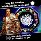 Fantasydice-CTHULHU TOME-BLUE- Dice Tray 20CM Octagon with Lid and Dice Staging Area- Holds 5 Sets(7 Dice Set/Standard) for All Tabletop RPGs Like D&D, Call of Cthulhu, Shadowrun.