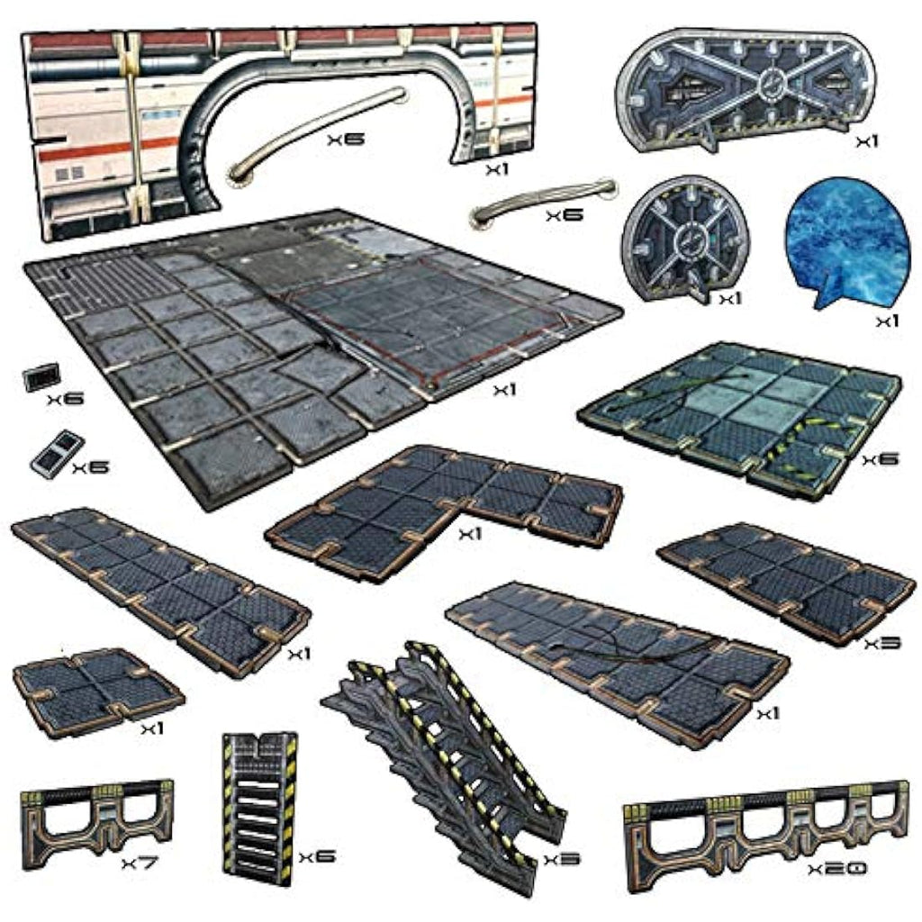 Battle Systems Sci-Fi Terrain - 28mm Modular 3D Space Terrain - Perfect for Wargaming and Roleplaying Tabletop Games - Full Colour Printed 3D Multi Level Building Models (Galactic Core Set)