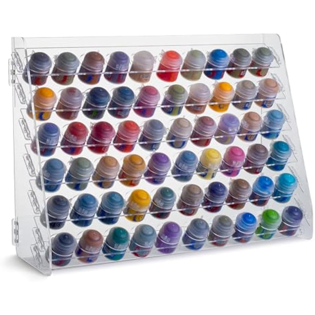 Plydolex Citadel Acrylic Paint Rack Organizer with 60 Holes for Miniature Paint Set - Wall-mounted Acrylic Paint Organizers And Storage - Paint Bottle Organizer 15.8x5.1x11.6 inch