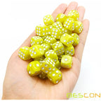 Bescon 12mm 6 Sided Dice 36 in Brick Box, 12mm Six Sided Die (36) Block of Dice, Marble Yellow