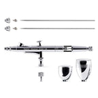 Gaahleri Airbrush Kit, Airbrush Gun Dual-Action Gravity 1/2 & 1/4 oz Fluid Cup, 0.35 & 0.5 mm Needle, Cost-Effective Air Brush Set Makeup Nail Art