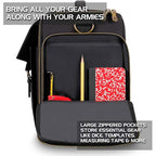 ENHANCE Portable Miniature Figure Storage and Carrying Case, 4 Foam Layers fits 108 Infantry Minis and Pick and Pluck - Book Sleeve and 2 Accessory Pockets for Measuring Tape, Dice and More