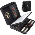 ENHANCE Collector's Edition RPG Organizer Case - DND Binder with Built-in Character Sheet Holder and Erasable Scribe Panel, Dice Rolling Area, Removable Pen Pouch, Miniature Foam Tray (Dragon Black)