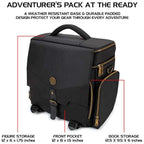 ENHANCE Tabletop DND Bag - RPG Adventurer's Dungeons and Dragons Accessories Bag with Miniatures Storage, Mat Holder, DND Dice & Token Pockets, Fits 4-8 Books, DM's Guide, Player's Handbook (Black)
